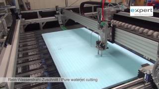 PolystyrolPlatten schneiden mit WasserstrahlCutter  Polystyrene mats cutting with Waterjet cutter [upl. by Pippa335]