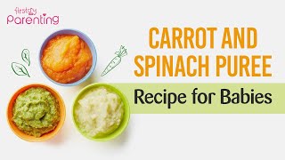 Carrot and Spinach Puree Recipe for Babies 7 Months Old and Above [upl. by Checani636]