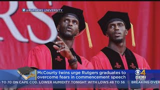 McCourty Twins Urge Rutgers Graduates To Overcome Fears In Commencement Speech [upl. by Kramal517]