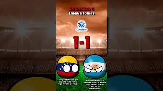 VENEZUELA vs ARGENTINA  JORNADA 9 Eliminatorias CONMEBOL countryballs [upl. by Cherida]