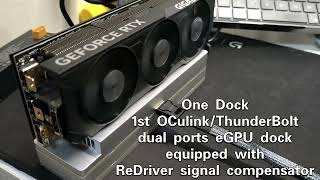 One Dock V2 1st OCulink eGPU dock equipped ReDriver signal amplifieramp it also has ThunderBolt ports [upl. by Drarig]