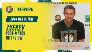 Zverev Final postmatch interview  RolandGarros 2024 [upl. by Ahsan137]