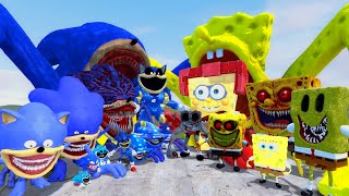 All Types Of Sonic Vs All Types Of Spongebob In Garrys Mod [upl. by Assadah543]