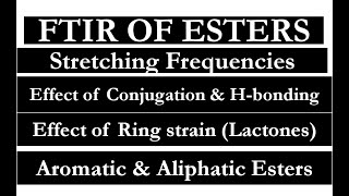 FTIR24  FTIR spectra of esters  Effect of ring strain conjugation amp Hbonding  Lactones [upl. by Zap717]