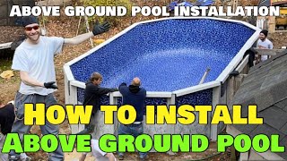 How to Level Ground amp Install Above ground pool base amp liner Install pavers amp pool set up ideas [upl. by Giglio]