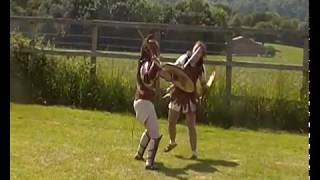 Corvia versus Achillia Gladiatrix combat Bignor Villa June 2017 [upl. by Trina]