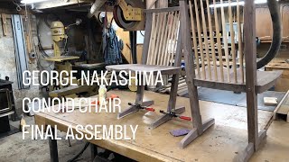 George Nakashima Inspired Conoid Chair Final Assembly [upl. by Orvie36]