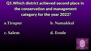 quiz Q93 which district achieved second place in the conservation and management for the year 2022 [upl. by Konstantine]