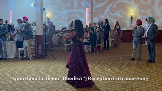 Apna Bana Le from quotBhediyaquot Indian Wedding Reception Entrance Song  Bay Area Wedding Violinist [upl. by Laehcor8]