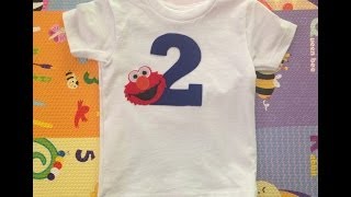 Elmo Birthday Party Tshirt Tutorial  Second Birthday  no sewing [upl. by Dibrin484]