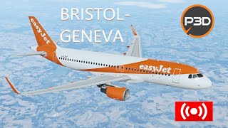 Prepar3dv54 Bristol to Geneva U2 2885 A320SL [upl. by Nylrahs591]