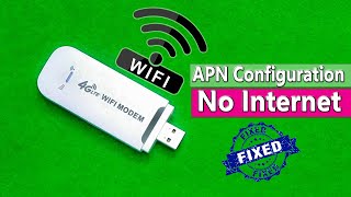 4G LTE USB WiFi Modem No internet Problem Solution 4G LTE Wifi Modem APN Configuration Modem WiFi [upl. by Kenwrick]