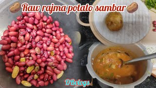 😋🫘🥔పచ్చి రాజ్మా ఆలు సాంబార్raw Rajma potato sambar🥔😋rajmarecipepotatorecipe rajmamasala sambar [upl. by Nosredneh]