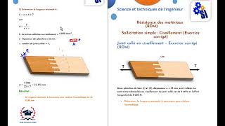 Exercice corrigé de cisaillement Joint collé en cisaillement [upl. by Dupin]