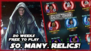 You Wont Believe How Many Relic Characters I Have 20 Weeks Free to Play in SWGOH [upl. by Ibbor]