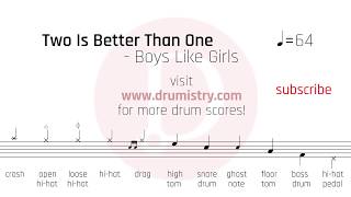 Boys Like Girls  Two Is Better Than One Drum Score [upl. by Darnall566]