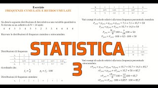 STATISTICA Esercizi  3 Frequenze cumulate e retrocumulate [upl. by Ramsa477]