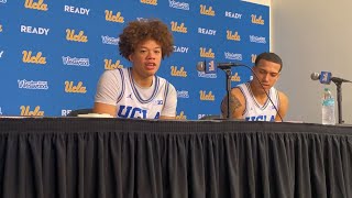 UCLA guards Trent Perry Kobe Johnson after 8047 win over Cal State Fullerton 1122 [upl. by Dalenna]