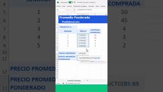 Promedio ponderado en Excel shorts [upl. by Matheson]