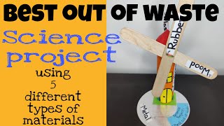 Best from waste l Science project l Project with 5 types of materials l Moving windmill [upl. by Christianna484]