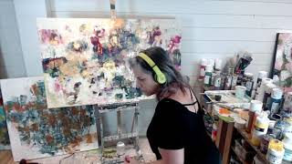 Creating layers Part 1 Abstract painting with Lori Mirabelli [upl. by Leitman350]