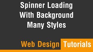 Arabic Tutorials  Create Spinner Loading With Background and Many Styles [upl. by Nittirb483]