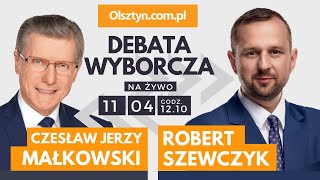 Debata kandydaci na stanowisko Prezydenta Olsztyna Robert Szewczyk i Czesław Jerzy Małkowski [upl. by Nyrret]