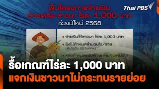 รื้อเกณฑ์ไร่ละ 1000 บาท แจกเงินชาวนาไม่กระทบรายย่อย  วันใหม่ไทยพีบีเอส  21 พย 67 [upl. by Ahsienal]