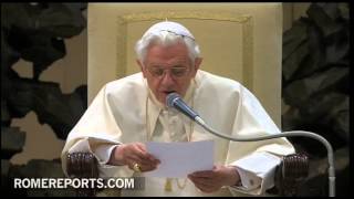 Benedicto XVI en la audiencia quotPara hablar de Dios hay que tener intimidad con Élquot [upl. by Ardnikal266]