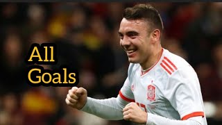 Iago Aspas All goals for Spain so far [upl. by Rebmac]