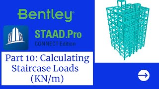 STAADPro Tutorials Part 10 Calculating Staircase Loads in KNm [upl. by Lissy67]