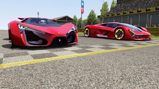 Ferrari F80 vs Lamborghini Terzo Millennio at Monza Full Course [upl. by Ahsinauj]