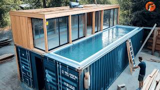 Man Builds Amazing Container House on Island  Start to Finish DIY Build by Fabricatusueno [upl. by Munmro]