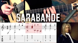 Sarabande Handel  Full Tutorial with TAB  Classical Guitar [upl. by Lisabet]