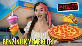 24 SAAT BOYUNCA BENZİNLİK YEMEKLERİNİ YEDİM [upl. by Airemaj]