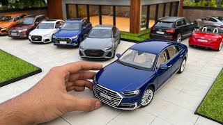 Parking Audi Cars 118 Scale Collection at Mini Garage  Real like Audi Diecast Model Cars [upl. by Ecurb]