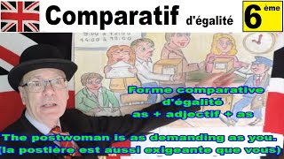 Le comparatif d’égalité as … as not so … as  Anglais 6ème [upl. by Ecnarret]