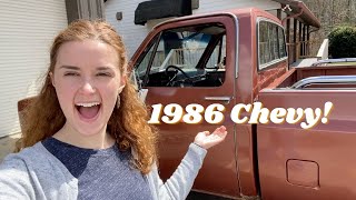 She Bought The Truck  1986 Chevy Custom Deluxe 4X4  Square Body Trucks [upl. by Aniratak599]