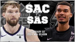 Sacramento Kings vs San Antonio Spurs Full Game Highlights  Feb 22  2024 NBA Season [upl. by Skelly858]