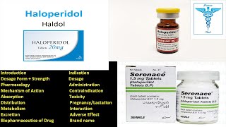 Haloperidol  SerenaceHaldol Mechanism of Action Dosage Indications Adverse Effect English [upl. by Ahseiat]