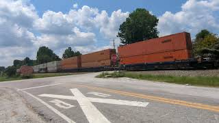 Habersham County Ga Norfolk Southern northbound Intermodal at the Lumite concert plant [upl. by Hesler]