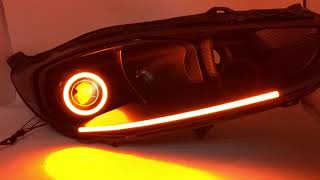 20142017 Ford Fiesta Black Projector Headlight Led Halos [upl. by Ytsirhk]