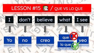 How to Create Sentences in Spanish 💯 QUÉ VS LO QUE [upl. by Derfnam]