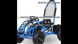 MotoTec Mud Monster Kids Electric 48v 1000w Go Kart Full Suspension Blue [upl. by Nnylear]