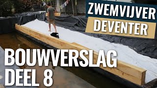 Houten afscheiding plantenfilter maken  Bouwverslag zwemvijver Deventer deel 7 [upl. by Hemphill934]