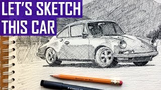 How to Sketch a Car in Pen and Ink [upl. by Iderf]