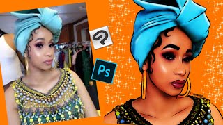 Drawing Cardi B  Time Lapse [upl. by Anadal22]