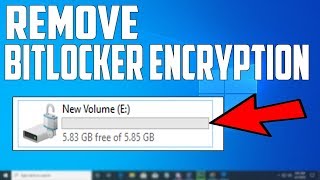 How To Remove BITLOCKER ENCRYPTION In Windows 10 [upl. by Sudbury]