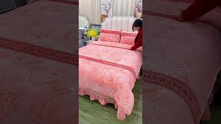 Milk velvet fourpiece set Home textile bedding Fourpiece set source [upl. by Cowan877]