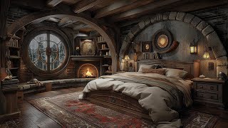 Stormy Night in Hobbiton  Heavy Rainfall Thunderstorm and Crackling Fire Sounds for Deep Sleep [upl. by Maryn64]